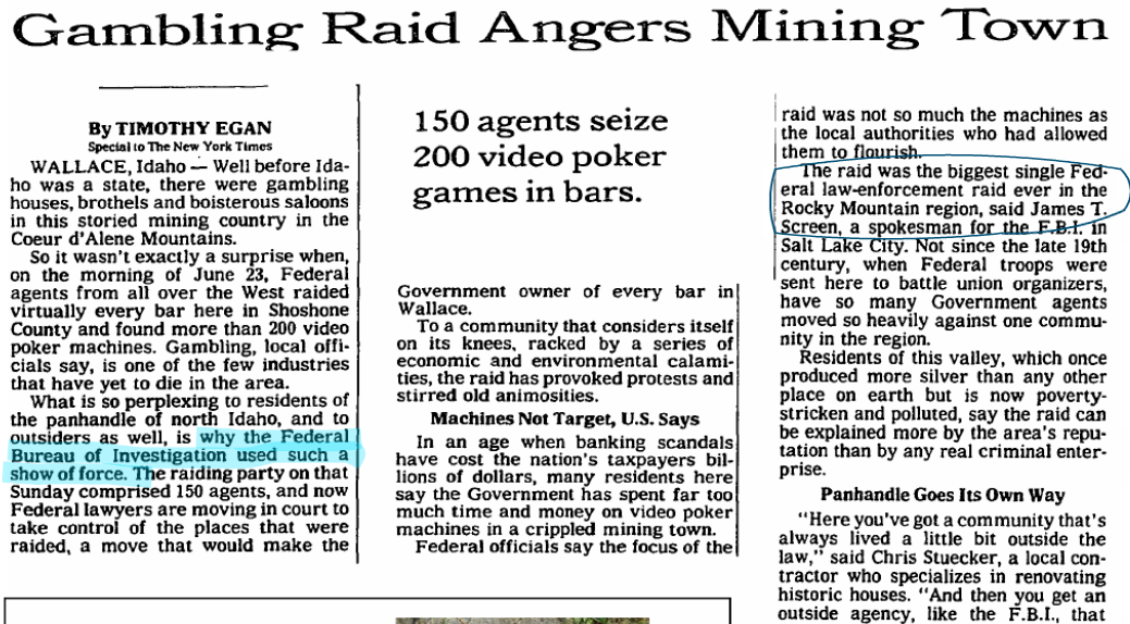 New York Times piece on the 1991 raid