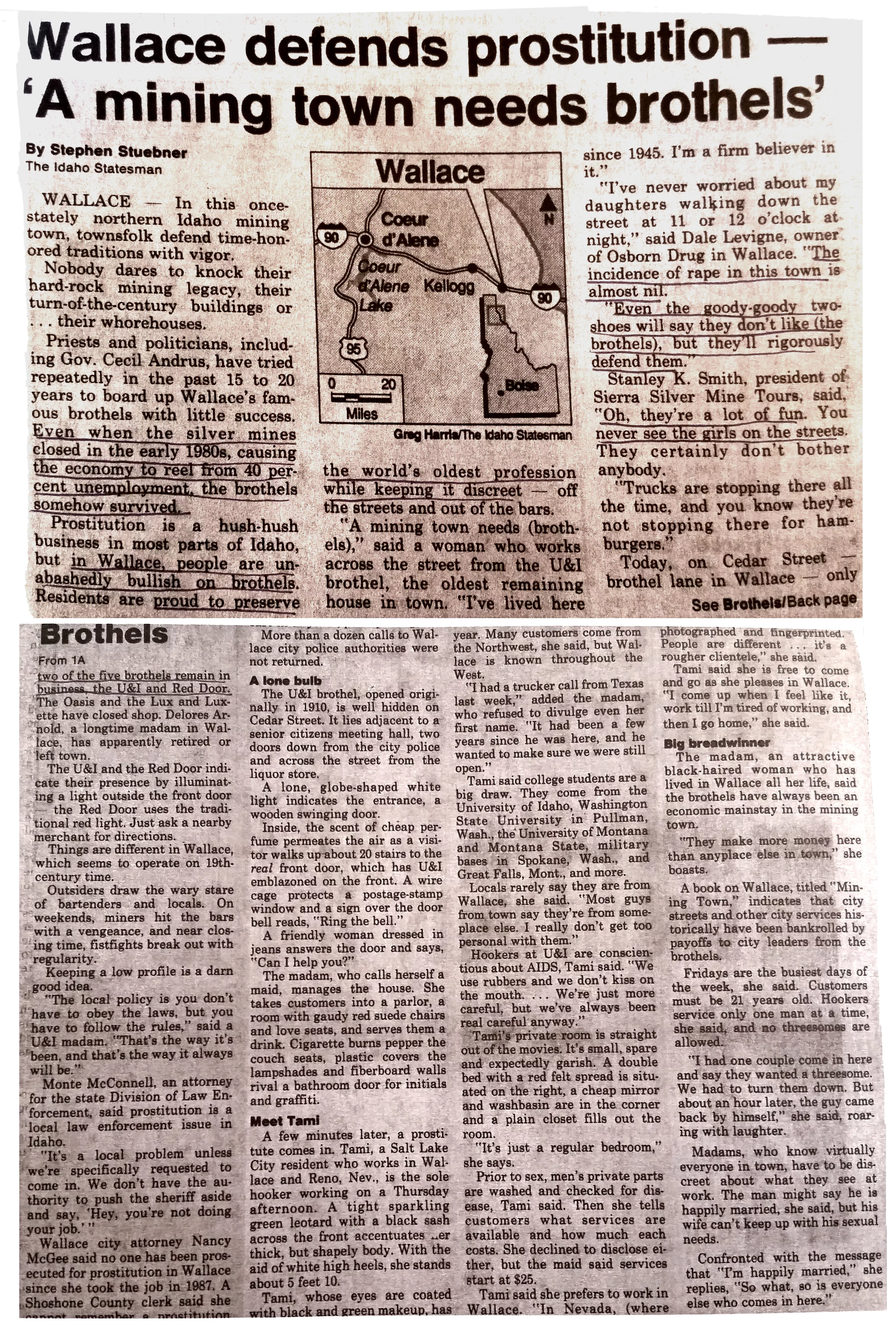 1989 Idaho Statesman Article.